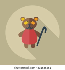 Flat modern design with shadow icons panda old man