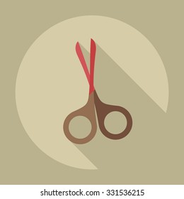 Flat modern design with shadow icons scissors