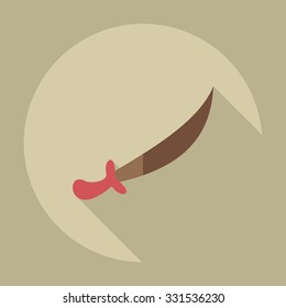 Flat modern design with shadow icons sword