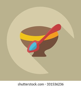 Flat modern design with shadow icons bowl