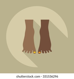 Flat modern design with shadow icons pedicure