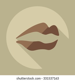 Flat modern design with shadow icons lips
