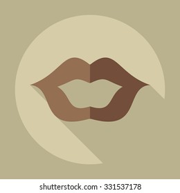 Flat modern design with shadow icons lips