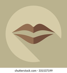 Flat modern design with shadow icons lips