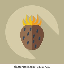 Flat modern design with shadow icons Strawberry