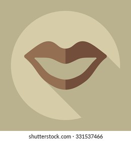 Flat modern design with shadow icons lips