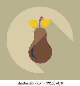 Flat modern design with shadow icons pear