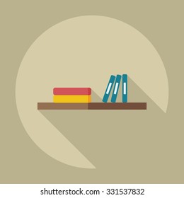 Flat modern design with shadow icons books