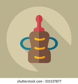 Flat modern design with shadow icons bottle