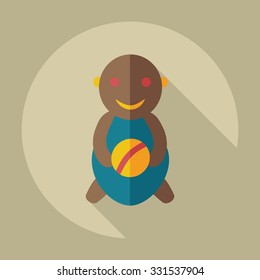 Flat modern design with shadow icons children