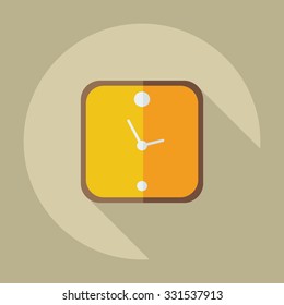 Flat modern design with shadow icons clock