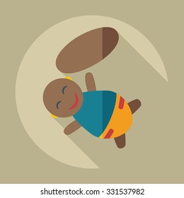 Flat modern design with shadow icons children