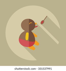 Flat modern design with shadow icons children