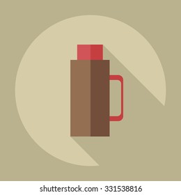 Flat modern design with shadow icons thermos