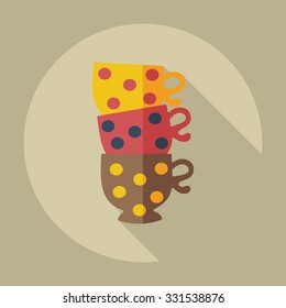 Flat modern design with shadow icons cup