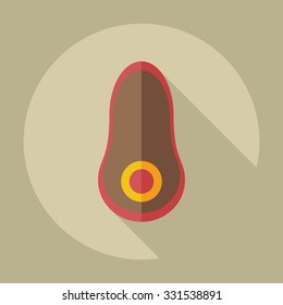 Flat modern design with shadow icons steak