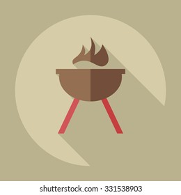 Flat modern design with shadow icons barbecue