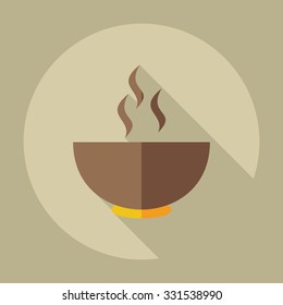 Flat modern design with shadow icons steak