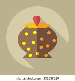 Flat modern design with shadow icons sugar-bowl