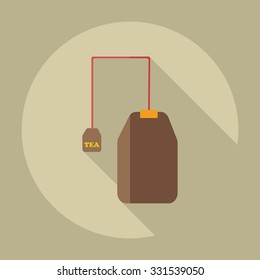 Flat modern design with shadow icons tea bag