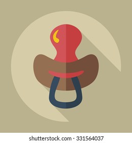 Flat modern design with shadow icons soother