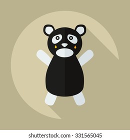 Flat modern design with shadow icons panda crying