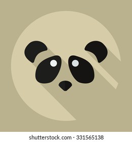 Flat modern design with shadow icons pandas