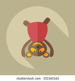 Flat modern design with shadow icons panda athlete