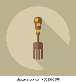 Flat modern design with shadow icons dessert fork