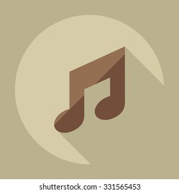Flat modern design with shadow icons music
