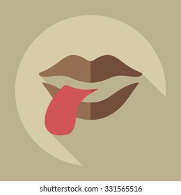 Flat modern design with shadow icons lips