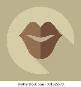 Flat modern design with shadow icons lips