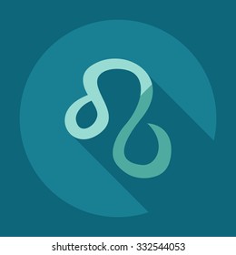 Flat modern design with shadow icons lion