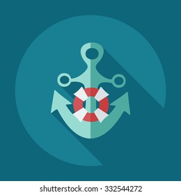 Flat modern design with shadow icons anchor