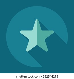 Flat modern design with shadow icons star