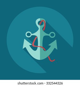 Flat modern design with shadow icons anchor