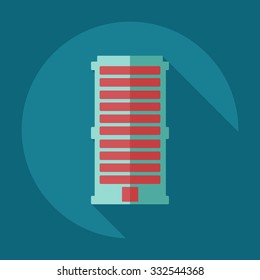 Flat modern design with shadow icons building