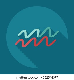 Flat modern design with shadow icons Aquarius