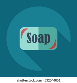 Flat modern design with shadow icons soap