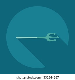 Flat modern design with shadow icons trident