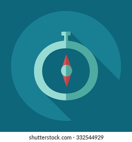 Flat modern design with shadow icons compass