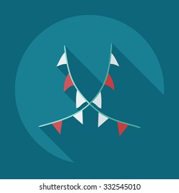 Flat modern design with shadow icons garland