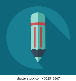 Flat modern design with shadow icons pencil