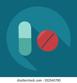 Flat modern design with shadow icons pills