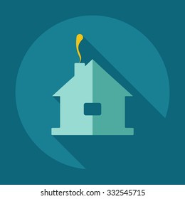 Flat modern design with shadow icons house