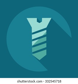 Flat modern design with shadow icons screw