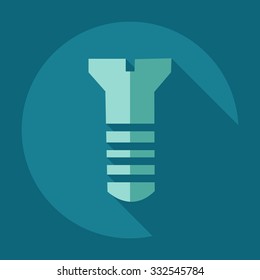 Flat modern design with shadow icons screw
