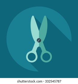 Flat modern design with shadow icons scissors