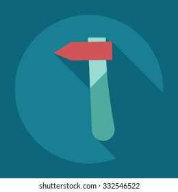 Flat modern design with shadow icons hammer