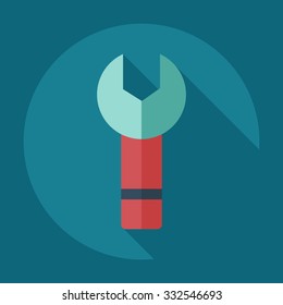 Flat modern design with shadow icons wrench